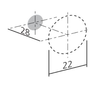 Knop rond 22 mm mat zwart