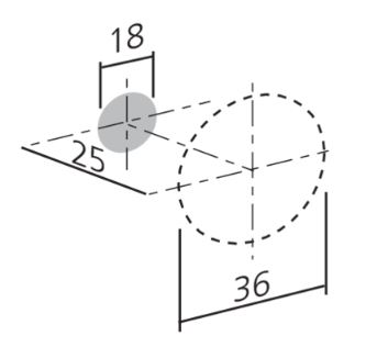 Knop champignon 36 mm wit