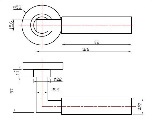 Deurkruk Bauhaus Massief Zwart Op Schild PC55