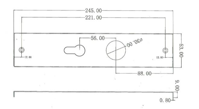 Deurkruk Basis Vierkant Zwart Op Schild PC55