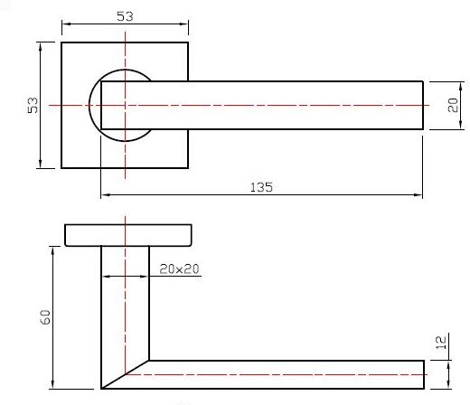 Deurkruk Basis Vierkant Zwart Op Schild SL56