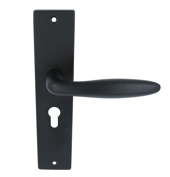 Deurkruk Sigaar model Massief Zwart Op Schild PC55