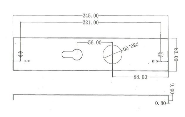 Deurkruk Basis Rond Zwart Op Schild PC55