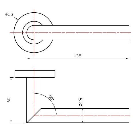 Deurkruk Basis Rond Zwart Op Schild PC55