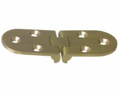 Klepscharnier ovaal 81 x 35 x 2,5 mm mat messing