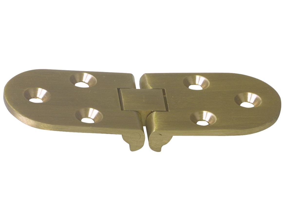 Klepscharnier ovaal 81 x 35 x 2,5 mm mat messing