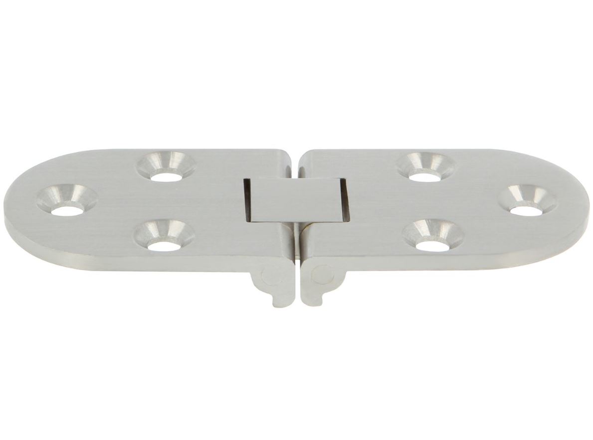 Klepscharnier ovaal 81 x 35 x 2,5 mm nikkel