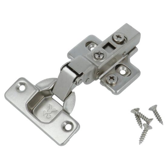 Keukenscharnier, softclose, vernikkeld, tbv half opdekdeurtjes