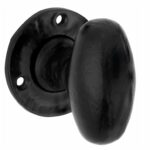 Knopkruk op rozet Oxford ijzer zwart