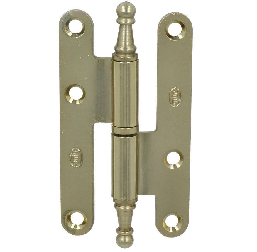 Paumellescharnier met kroonkop 100 x 56 x 2 mm links goud