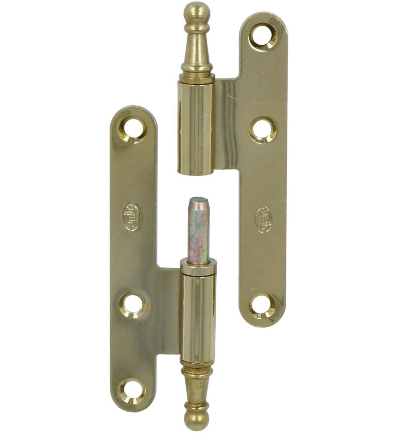 Paumellescharnier met kroonkop 100 x 56 x 2 mm rechts goud