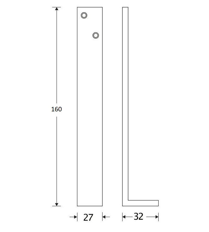 Valijzer Oxford 160mm ijzer zwart