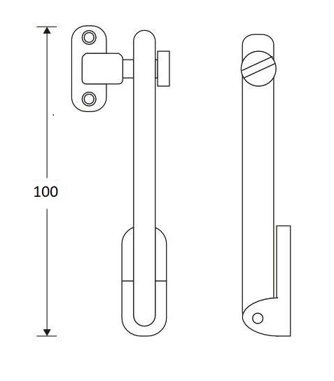 Raamschaar 100mm ijzer zwart