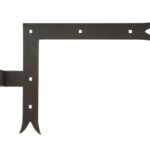 Hoekheng links 40 cm visstaart voor draaipen 14 mm staal zwart