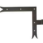 Hoekheng rechts 30 cm visstaart voor draaipen 14 mm staal zwart