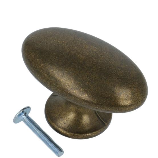 Knop Ovaal 60x38 mm brons Antiek - Afbeelding 2