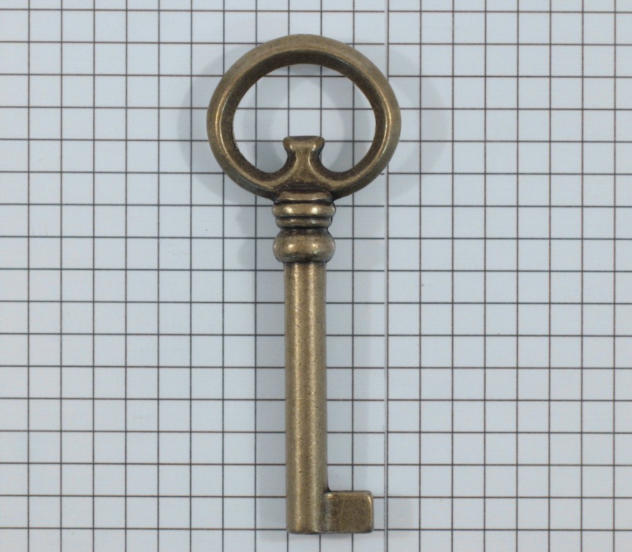 Sleutel zamak brons antiek 80 mm
