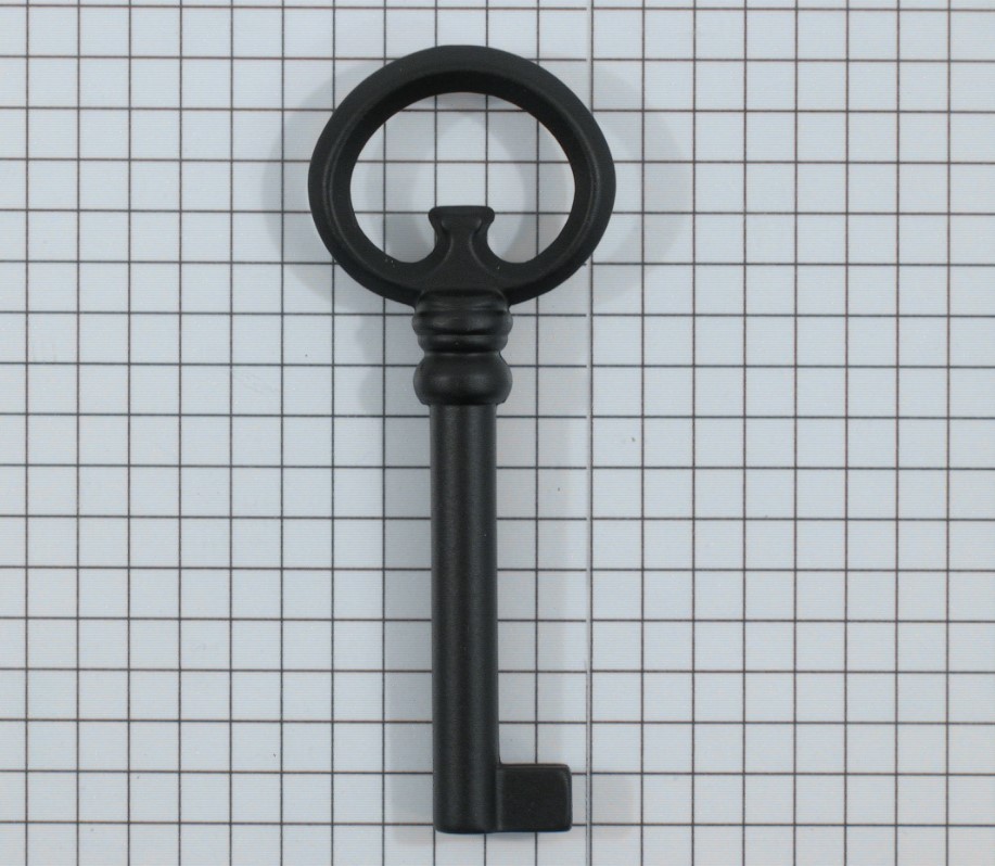 Sleutel zamak mat zwart 80 mm