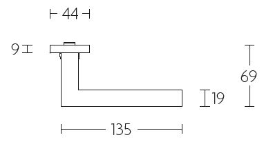 Deurkruk op schild Links Toiletsluiting BASIC LBII-19P13WC Mat Zwart