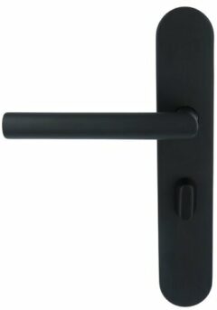 Deurklink op schild links toiletsluiting 63/8 mm BASICS LBII-19P13WC mat zwart