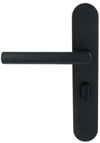 Deurklink op schild links toiletsluiting 63/8 mm BASICS LBII-19P13WC mat zwart