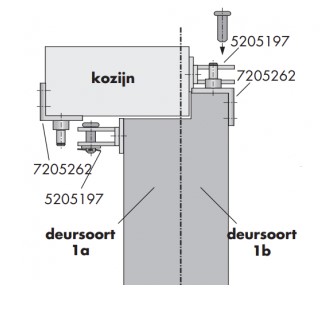 Dictator deuropeningsbegrenzer 150 kg, 90 ° bevestigingsset 1 met vastzetting - Afbeelding 6