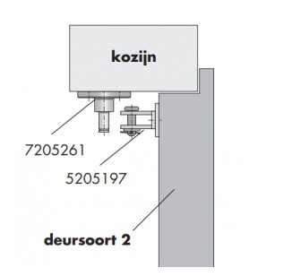Dictator deuropeningsbegrenzer 50 kg, 95 ° bevestigingsset 2 met vastzetting