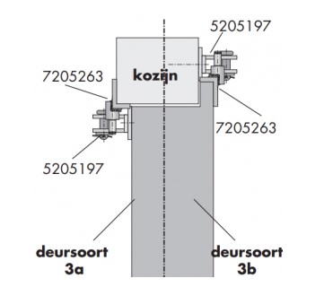 Dictator deuropeningsbegrenzer 150 kg, 90 ° bevestigingsset 3 met vastzetting - Afbeelding 5