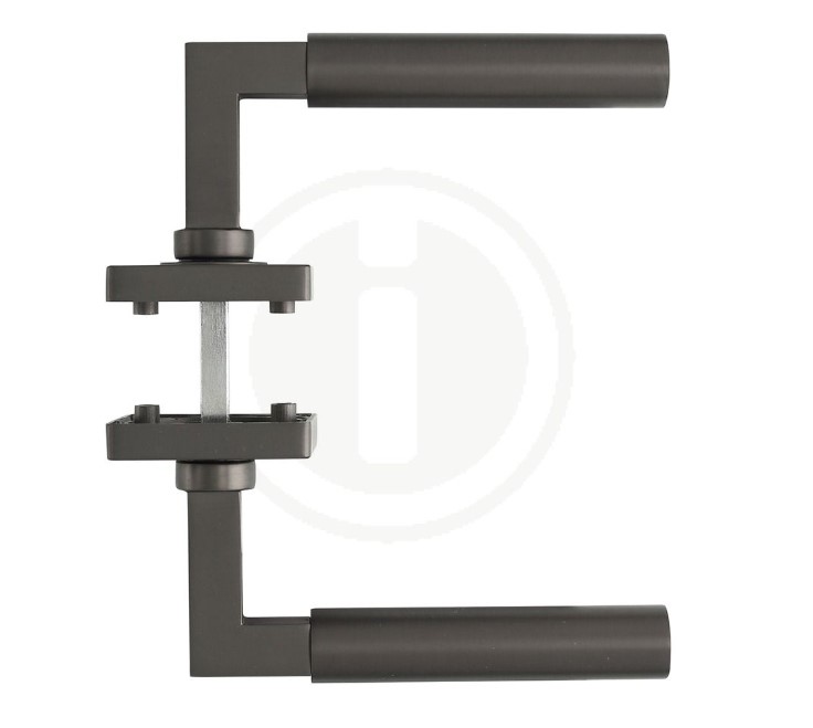 Intersteel deurkruk Bau-Stil op vierkant rozet antraciet grijs