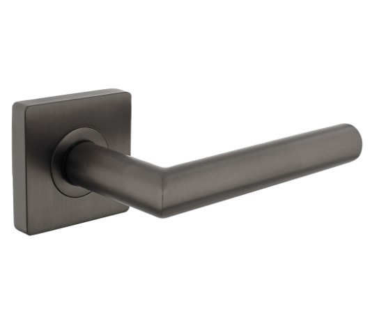 Intersteel deurkruk Bastian op vierkant rozet antraciet grijs