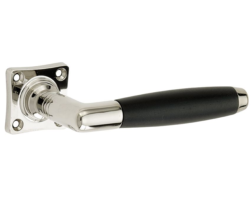 Deurkruk op ongeveerd vierkant rozet Ton ebben glans nikkel