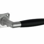 Deurkruk op geveerd vierkant rozet Ton ebben mat nikkel ongelakt