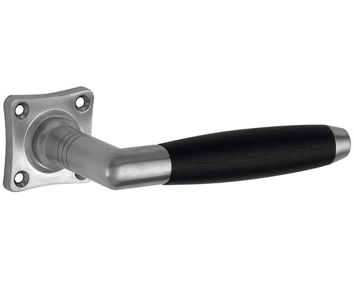 Deurkruk op ongeveerd vierkant rozet Ton ebben mat nikkel ongelakt