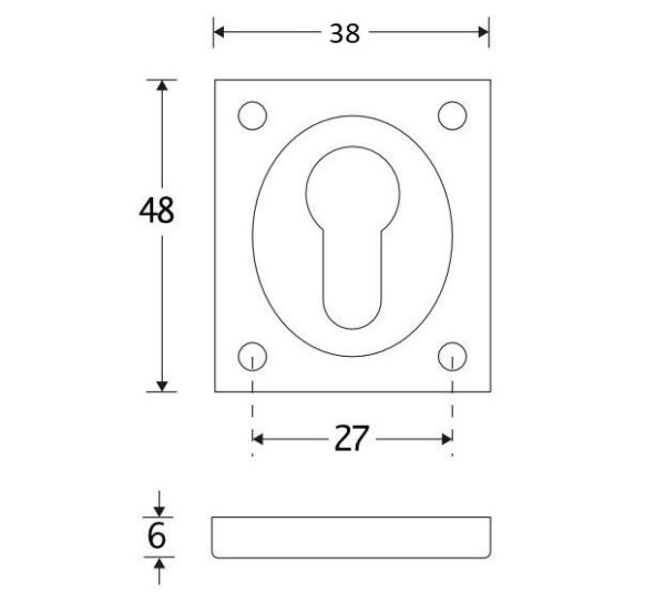 Set van twee PC-Plaatjes vierkant glans nikkel