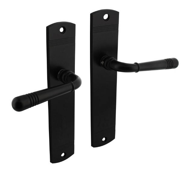 Intersteel deurkruk Helena op schild 230x44mm blind zwart