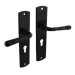 Intersteel deurkruk Helena op schild 230x44mm PC55 zwart