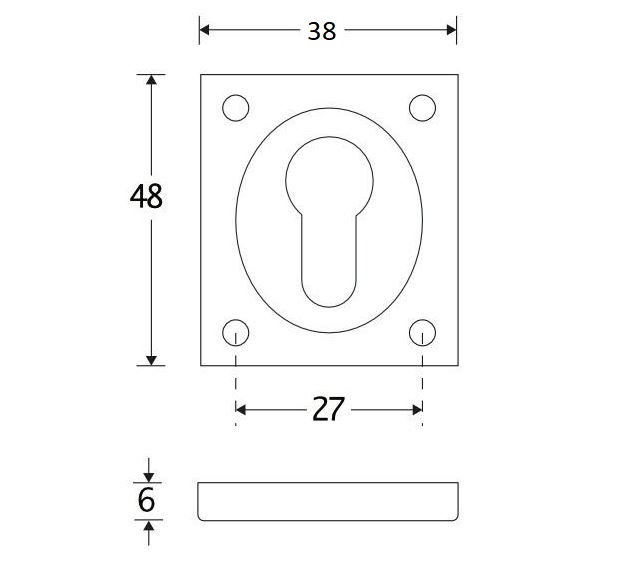 Set van twee PC-Plaatjes Vierkant messing antiek