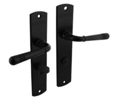 Intersteel deurkruk Helena op schild 230x44mm WC63/8 zwart