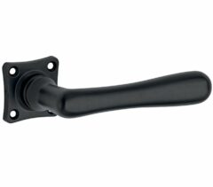 Deurkruk op geveerd vierkant rozet Linea mat zwart