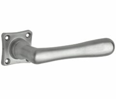 Deurkruk op ongeveerd vierkant rozet Linea mat nikkel ongelakt