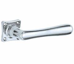 Deurkruk op ongeveerd vierkant rozet Linea glans chroom