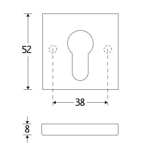 Set van twee PC-Plaatjes Bauhaus verdekt mat nikkel ongelakt