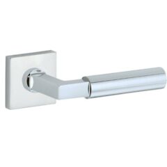 Deurkruk op geveerd rozet verdekt Bauhaus glans chroom