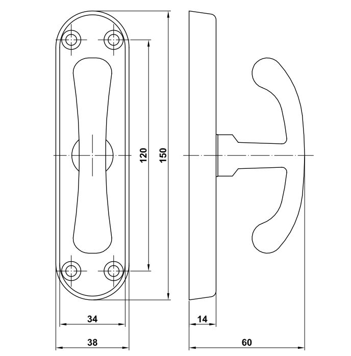 Raamespagnolet Mod. Lola zwart inclusief stang
