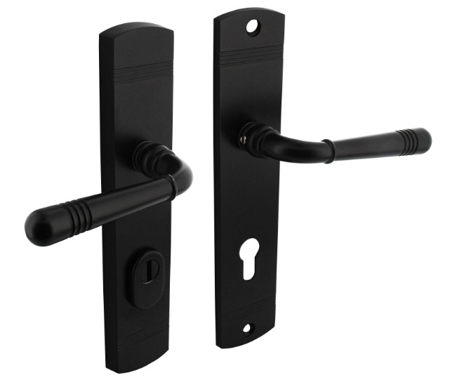 Intersteel achterdeurbeslag Helena kruk/kruk PC72 met kerntrek beveiliging zwart