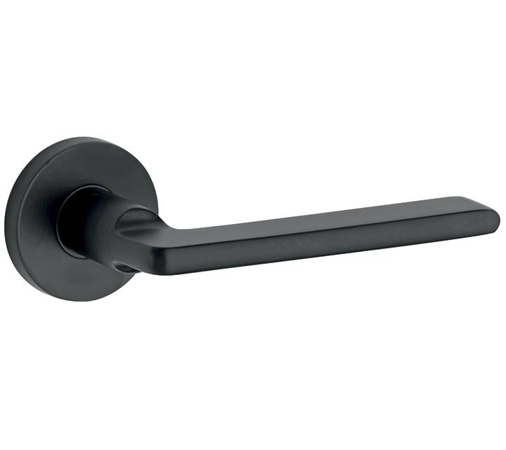 Deurkruk op geveerd rozet Piatto/Vivo mat zwart