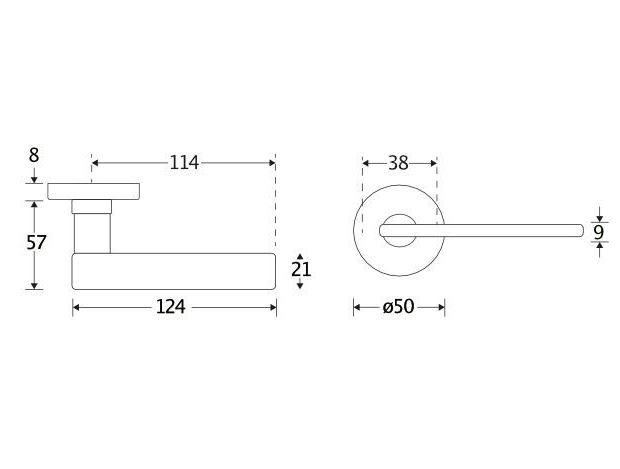 Deurkruk op geveerd rozet Piatto/Vivo glans chroom