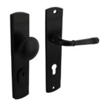 Intersteel voordeurbeslag Helena knop/kruk PC72 met kerntrek beveiliging zwart