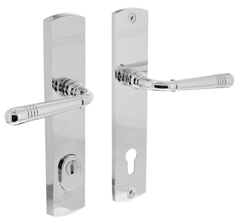 Intersteel achterdeurbeslag Helena kruk/kruk PC92 met kerntrek beveiliging chroom