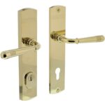 Intersteel achterdeurbeslag Helena kruk/kruk PC92 met kerntrek beveiliging messing PVD